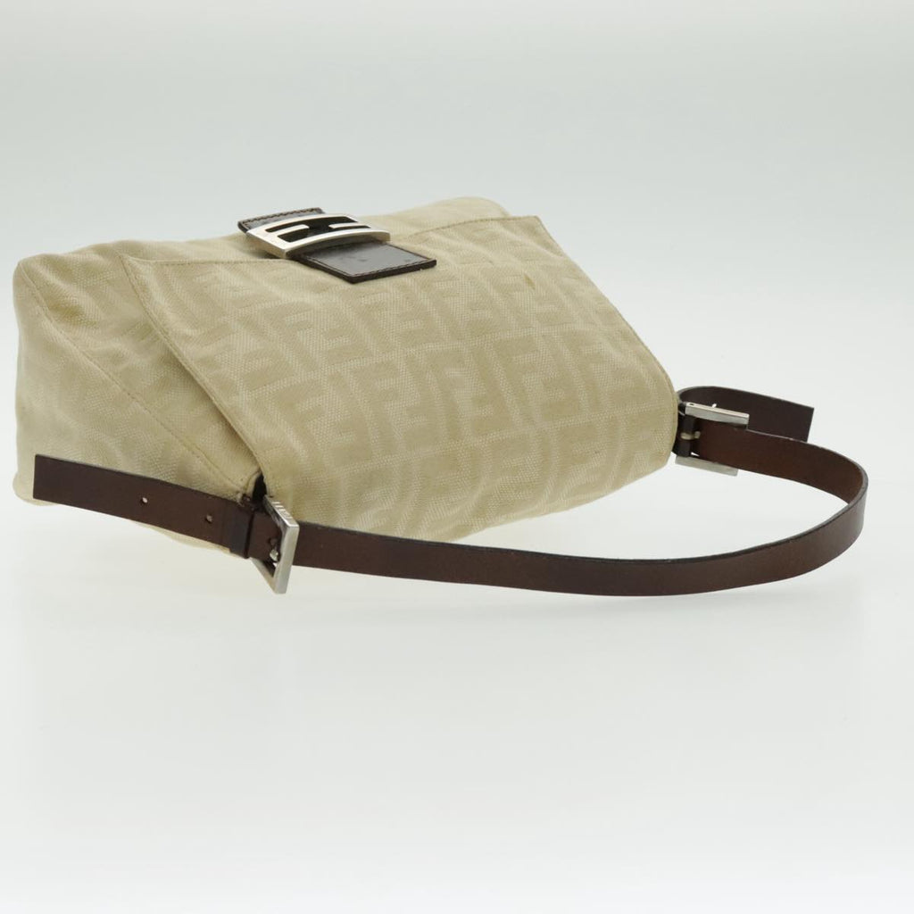 FENDI Zucca Canvas Mamma Baguette Shoulder Bag Beige 96676