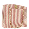 CHANEL Matelasse Chain Shoulder Bag Canvas Gold Pink CC 96691S