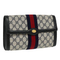 GUCCI GG Supreme Sherry Line Clutch Bag PVC Navy Red 67 014 3087 96744