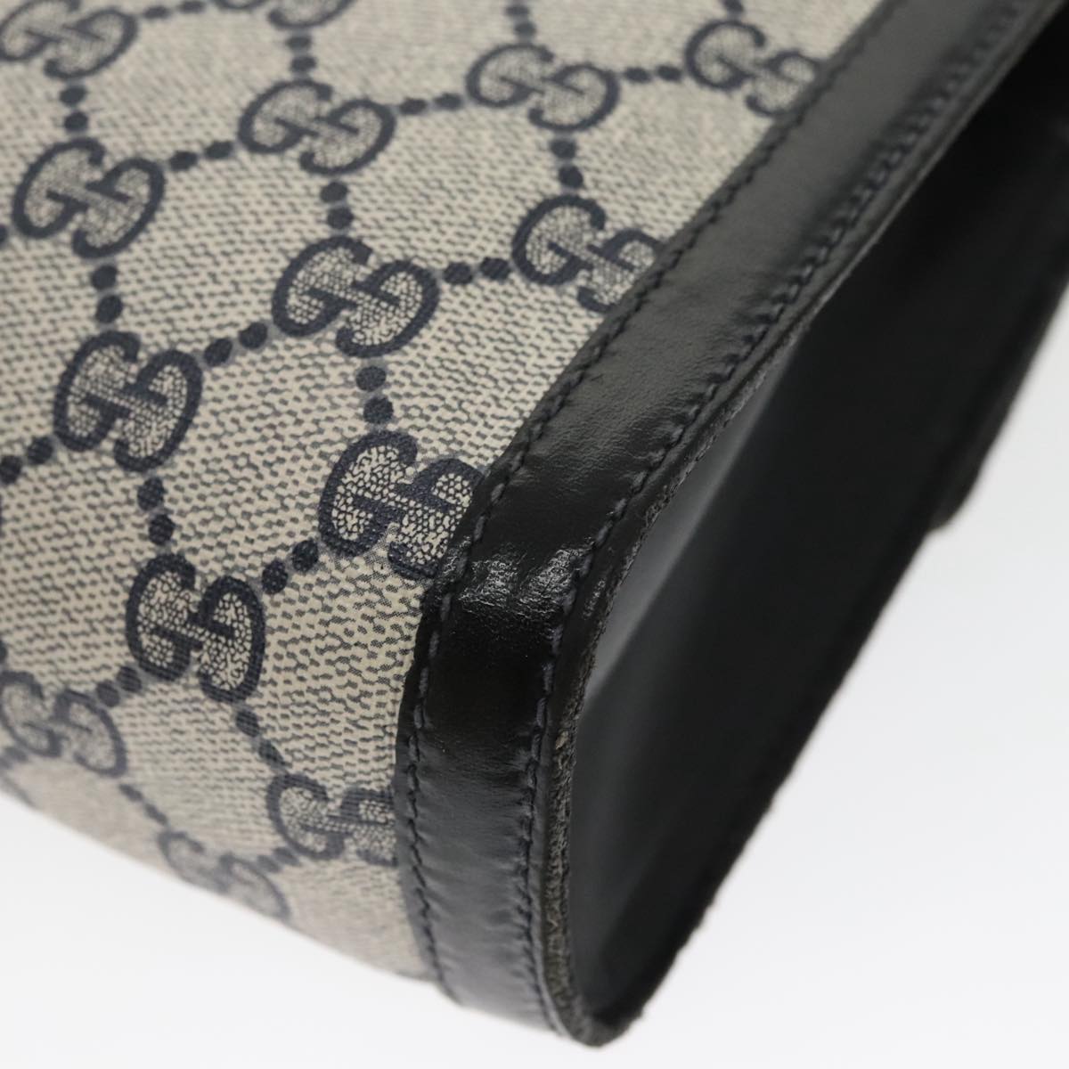 GUCCI GG Supreme Sherry Line Clutch Bag PVC Navy Red 67 014 3087 96744