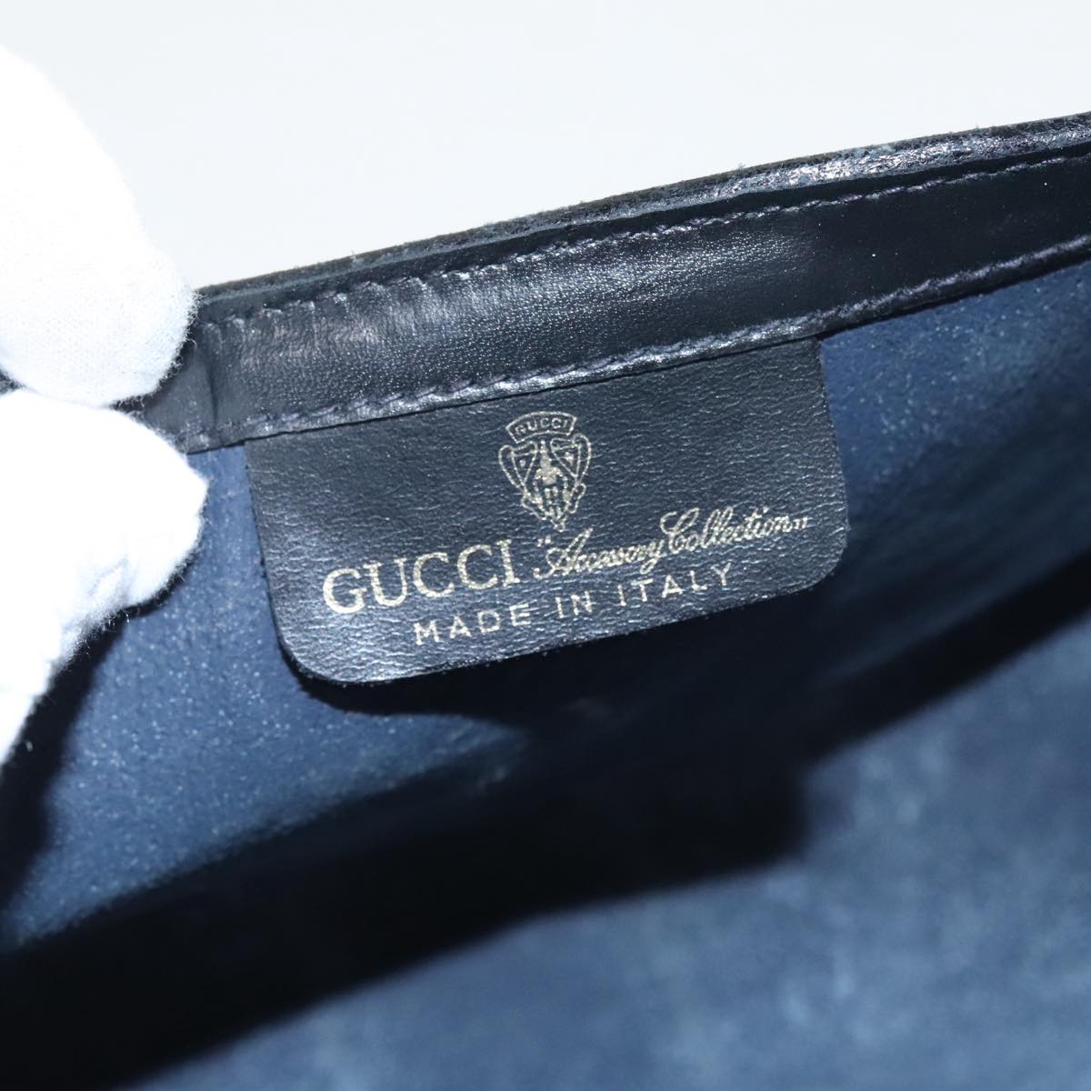 GUCCI GG Supreme Sherry Line Clutch Bag PVC Navy Red 67 014 3087 96744