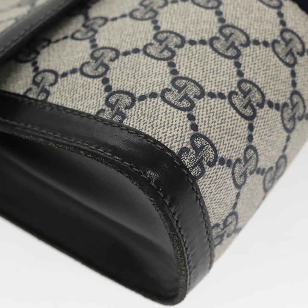 GUCCI GG Supreme Sherry Line Clutch Bag PVC Navy Red 67 014 3087 96744