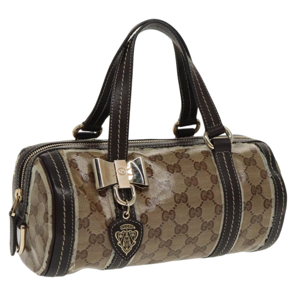 GUCCI GG Crystal Hand Bag Beige Gold 181485 96794