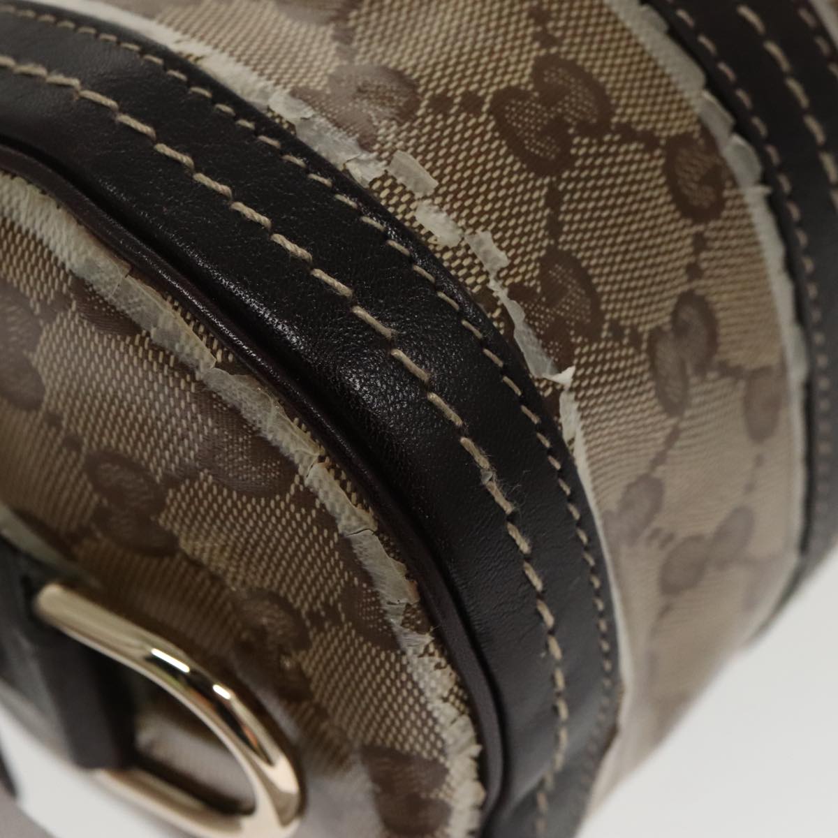 GUCCI GG Crystal Hand Bag Beige Gold 181485 96794