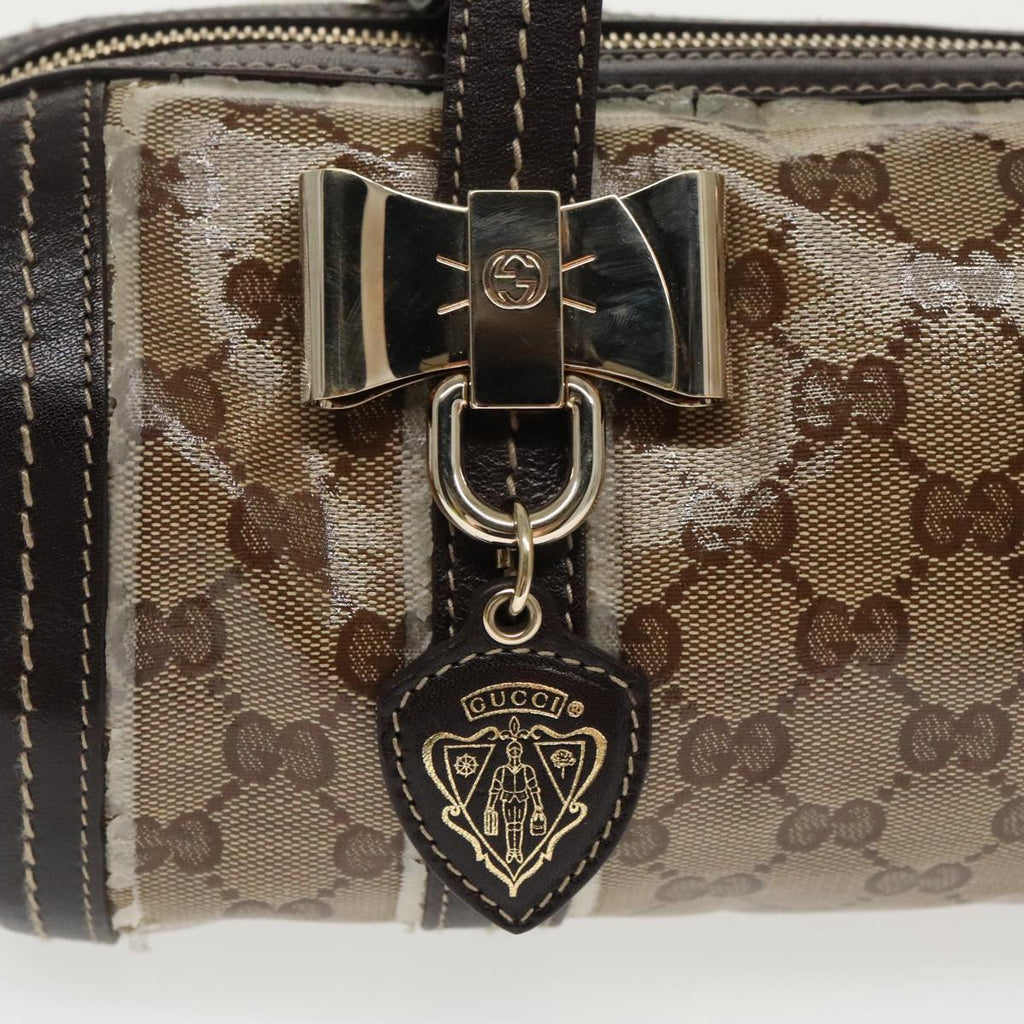 GUCCI GG Crystal Hand Bag Beige Gold 181485 96794