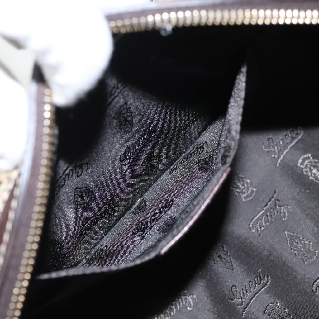GUCCI GG Crystal Hand Bag Beige Gold 181485 96794