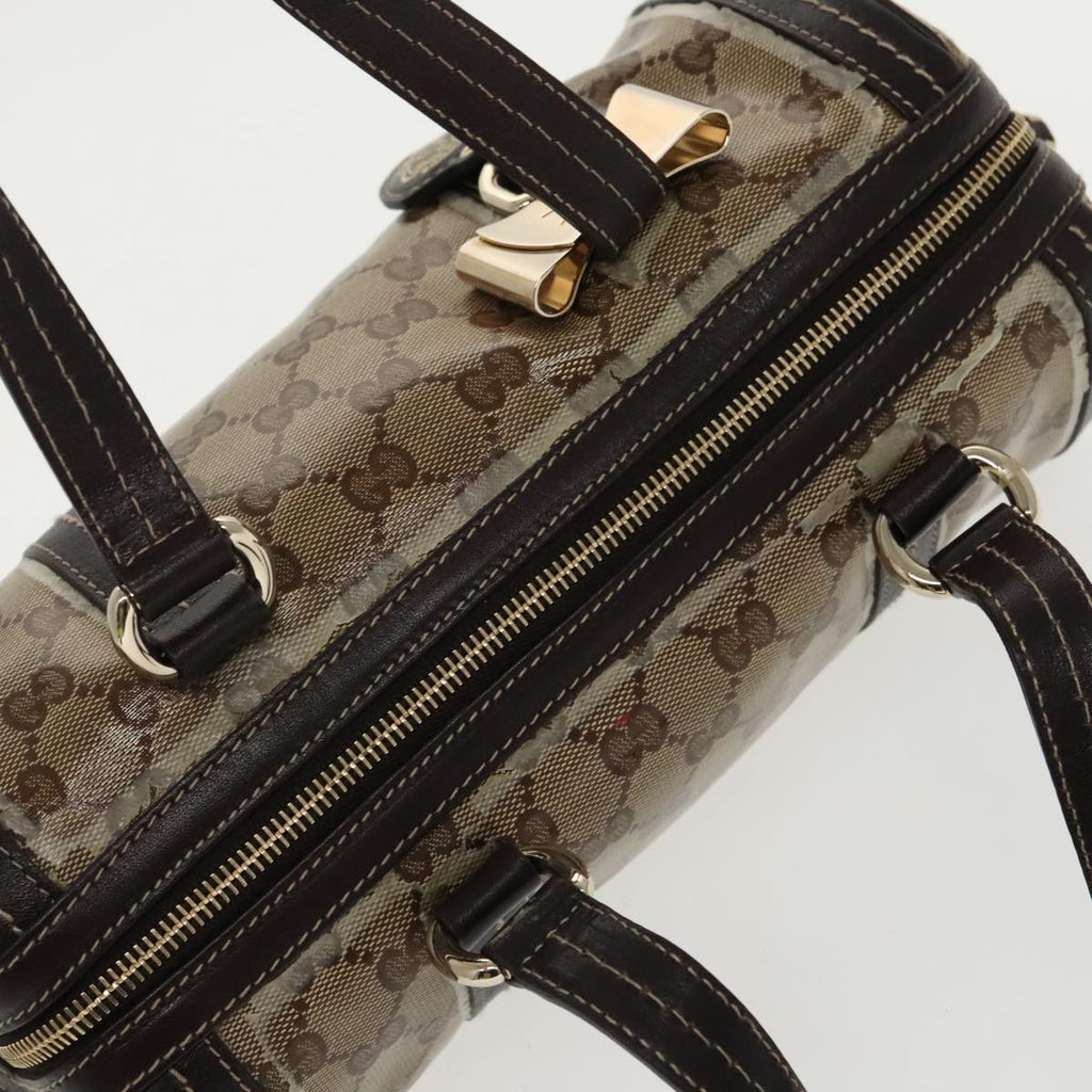 GUCCI GG Crystal Hand Bag Beige Gold 181485 96794