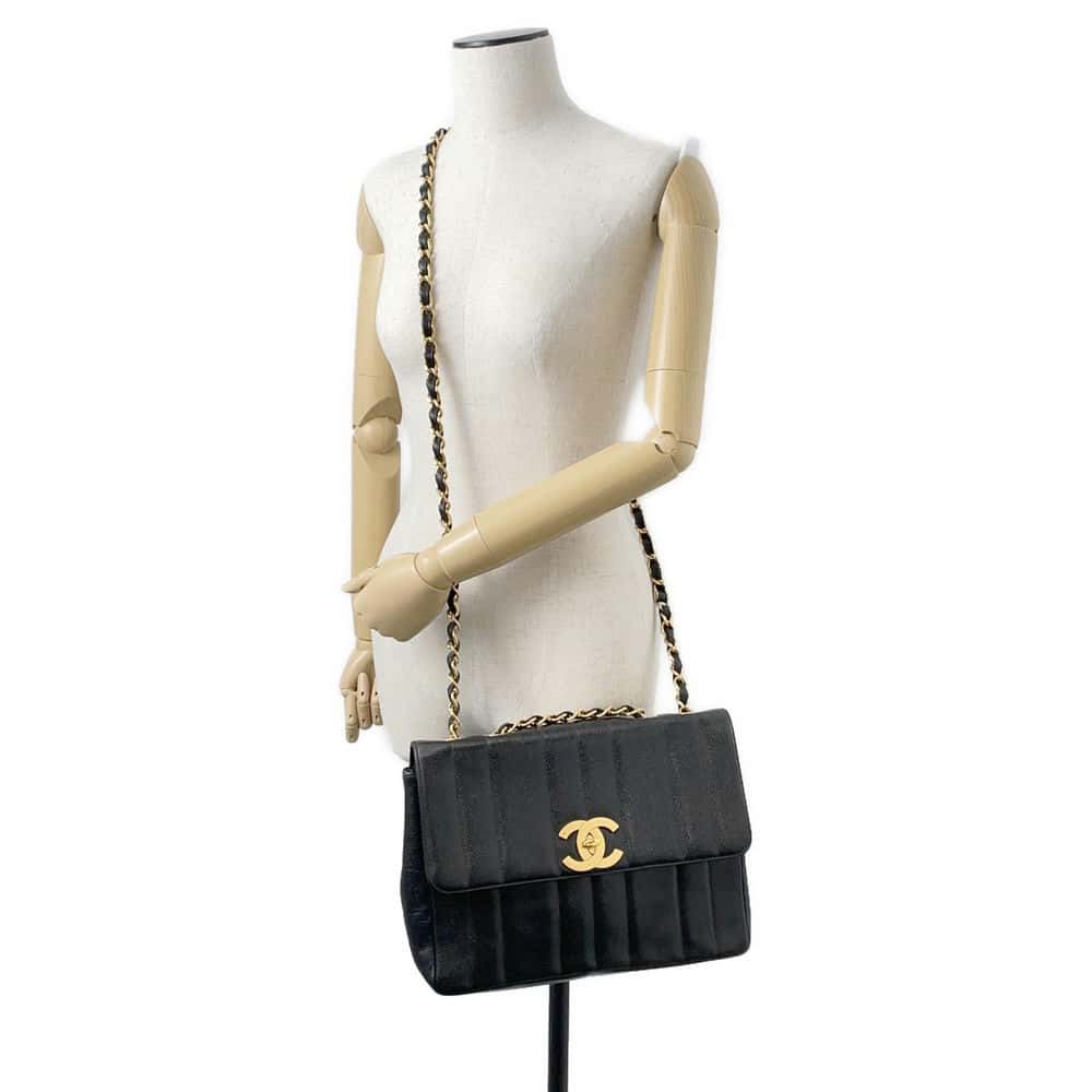 CHANEL Mademoiselle ChainShoulder Bag Black Caviar Leather