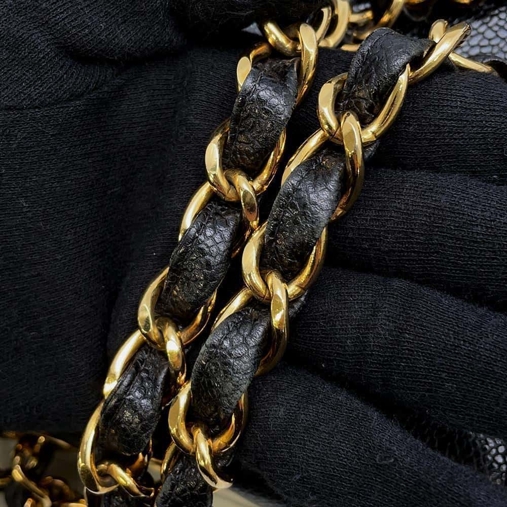 CHANEL Mademoiselle ChainShoulder Bag Black Caviar Leather