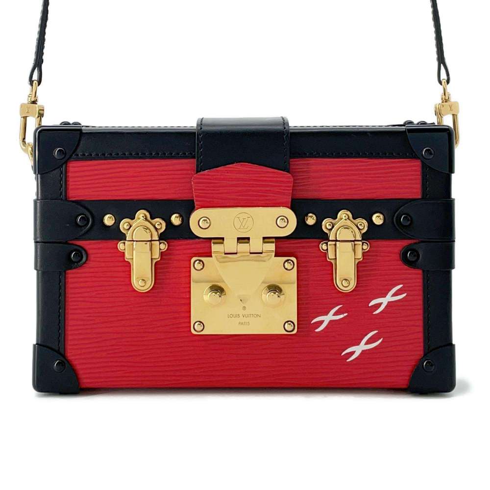 LOUIS VUITTON Petite Malle Coquelicot/Noir M54651 Epi Leather