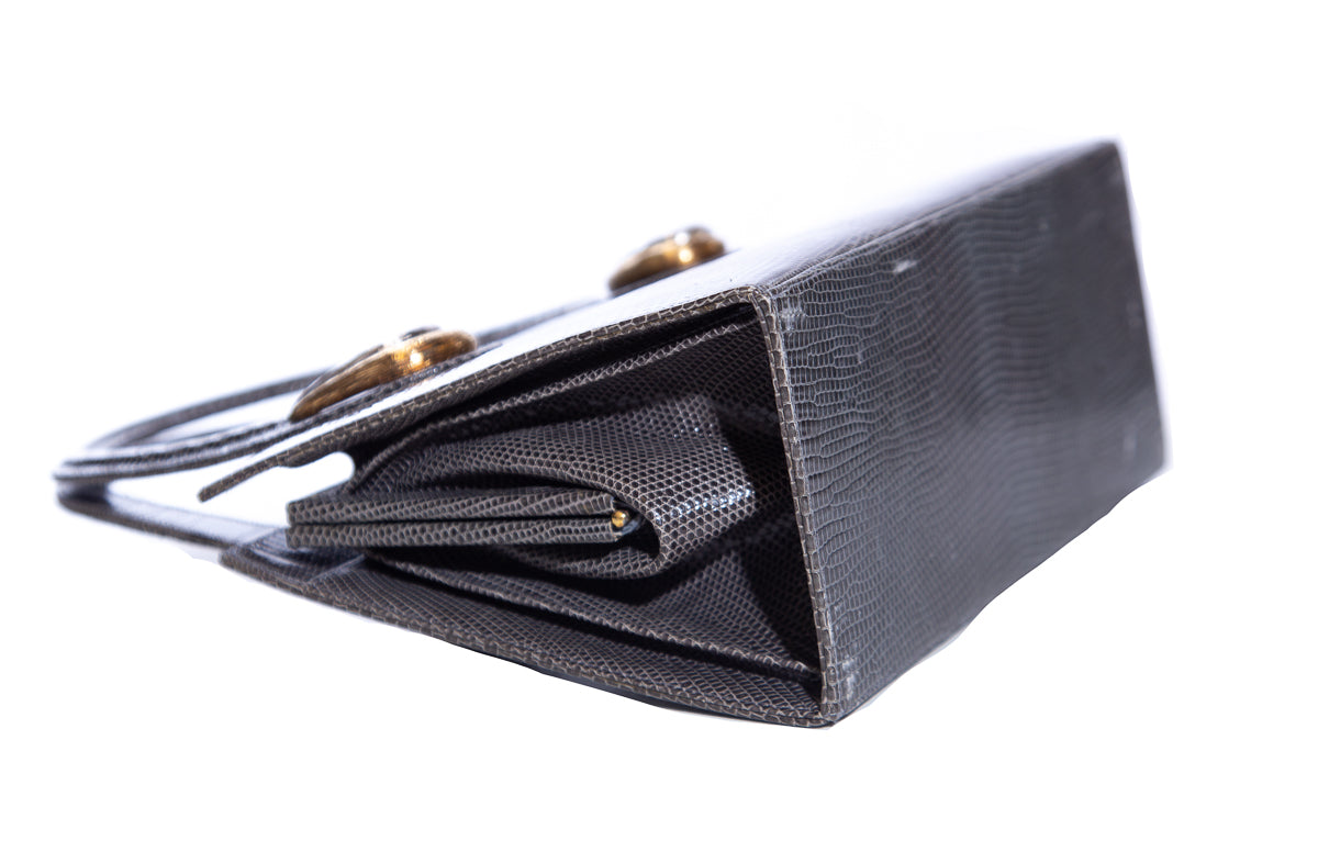 Martin Van Schaak Grey Lizard Skin Handbag