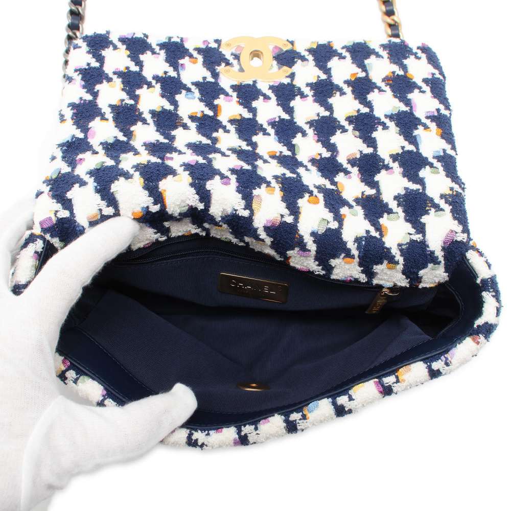 CHANEL CHANEL19 ChainShoulder Bag Blue/WhiteAS1160 Tweed