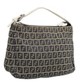 FENDI Zucchino Canvas Hand Bag Navy Silver 96939