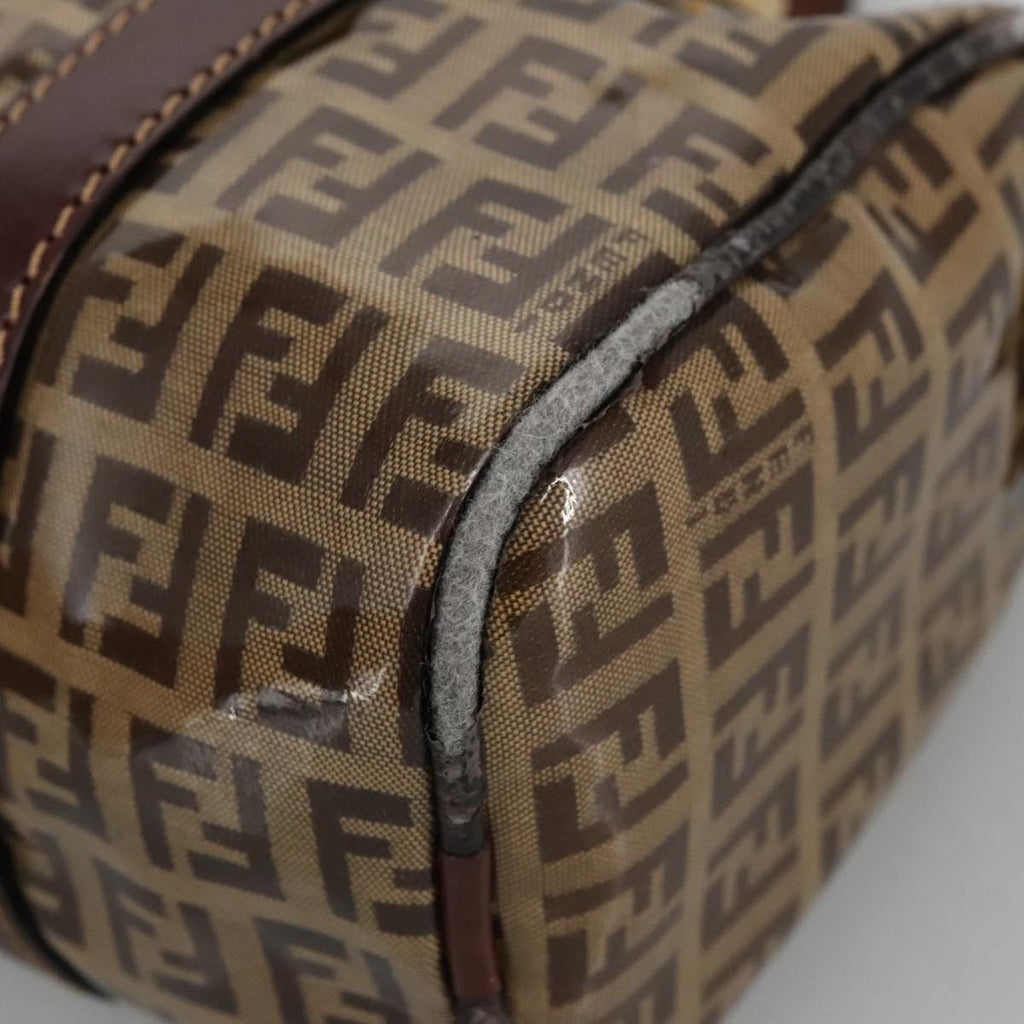FENDI Zucchino Canvas Hand Bag Beige Gold 96946
