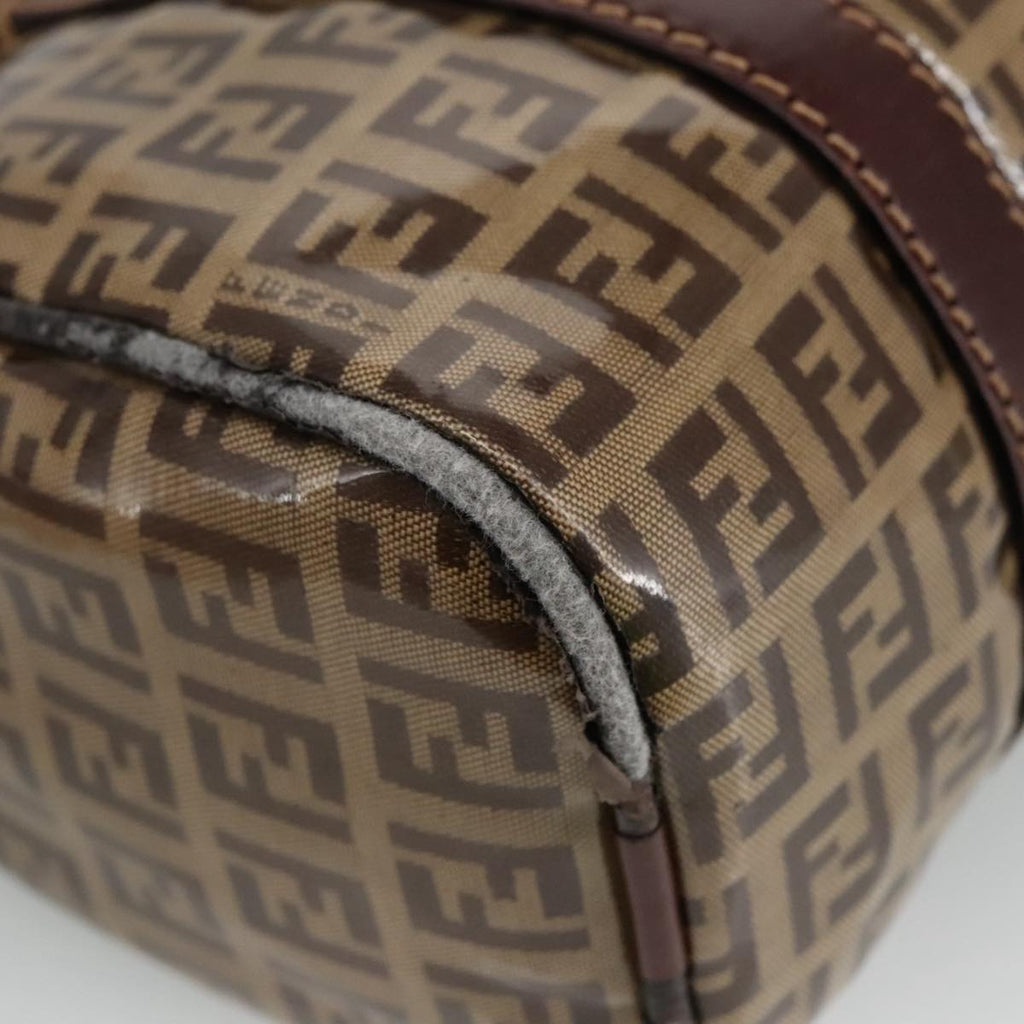 FENDI Zucchino Canvas Hand Bag Beige Gold 96946