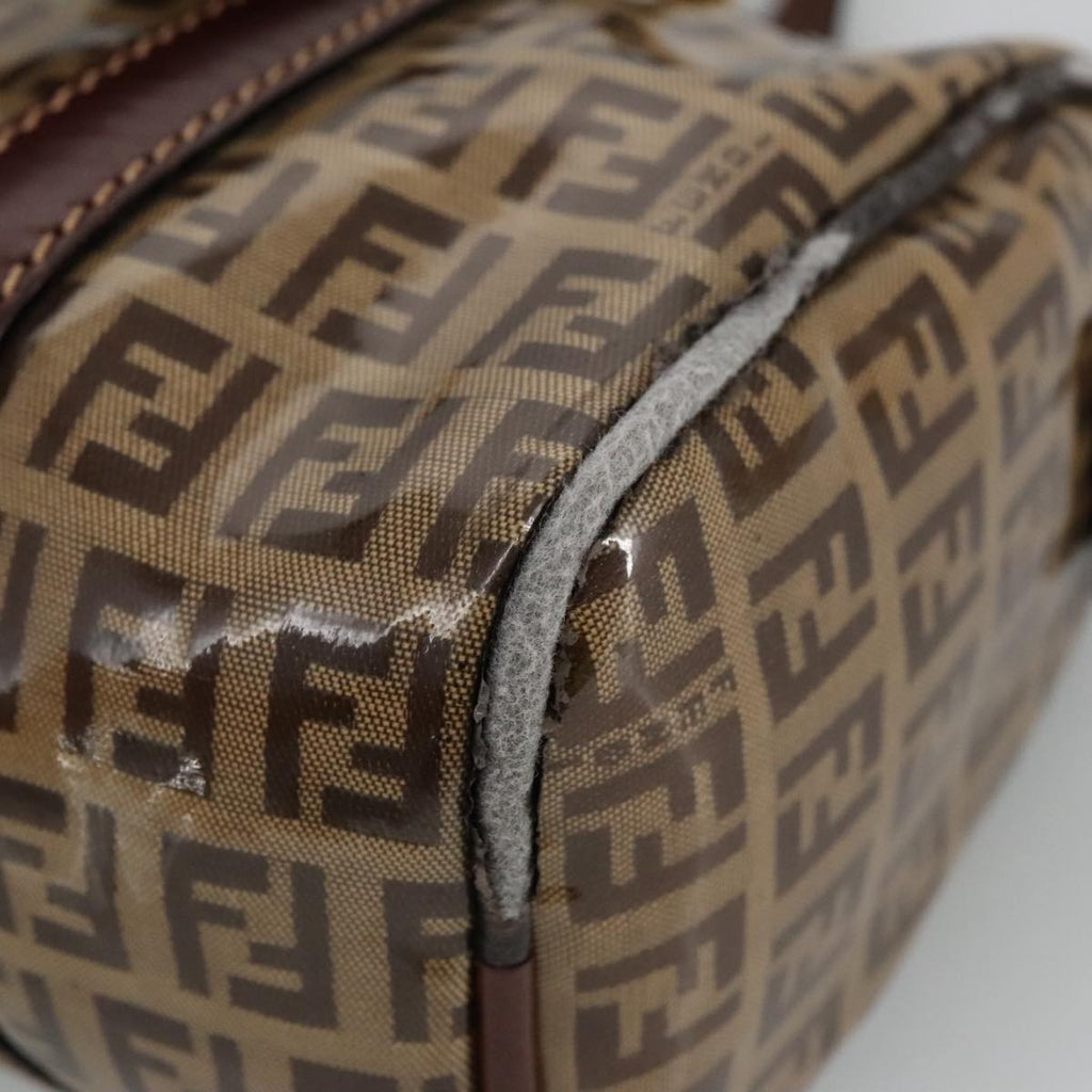FENDI Zucchino Canvas Hand Bag Beige Gold 96946