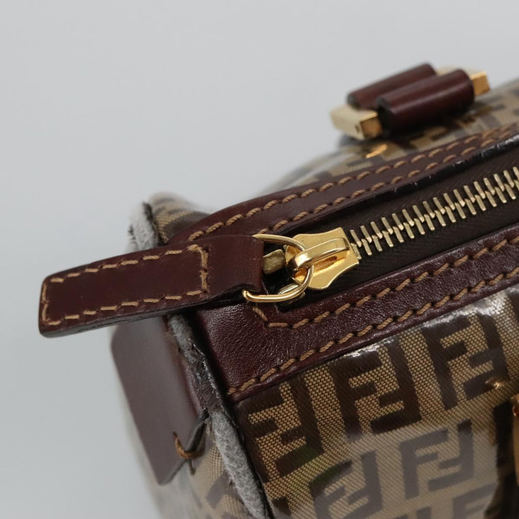 FENDI Zucchino Canvas Hand Bag Beige Gold 96946