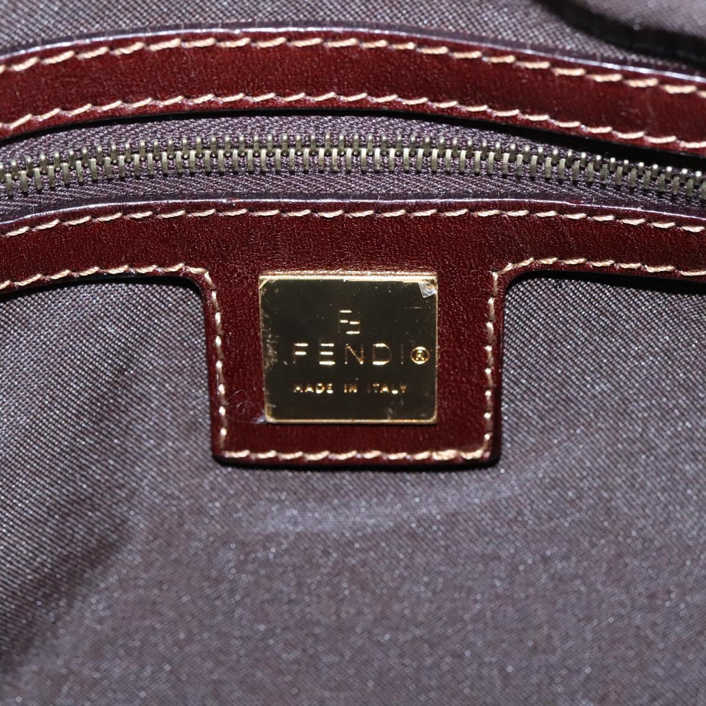 FENDI Zucchino Canvas Hand Bag Beige Gold 96946