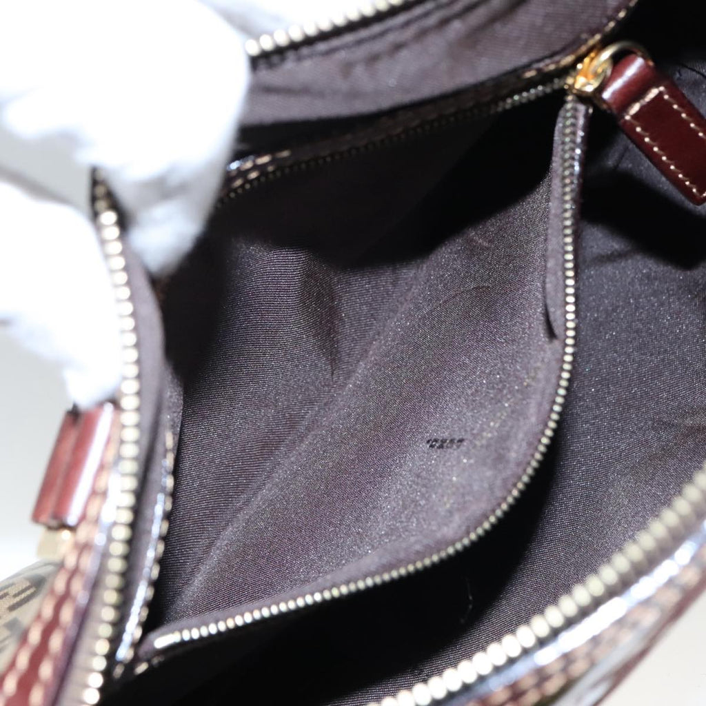 FENDI Zucchino Canvas Hand Bag Beige Gold 96946