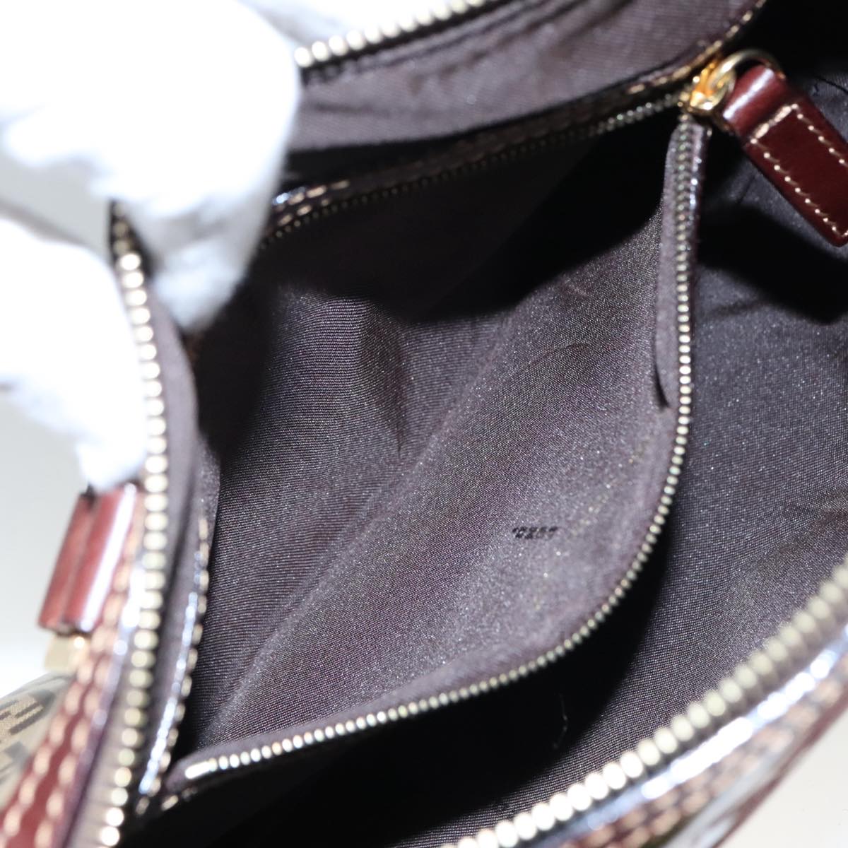 FENDI Zucchino Canvas Hand Bag Beige Gold 96946