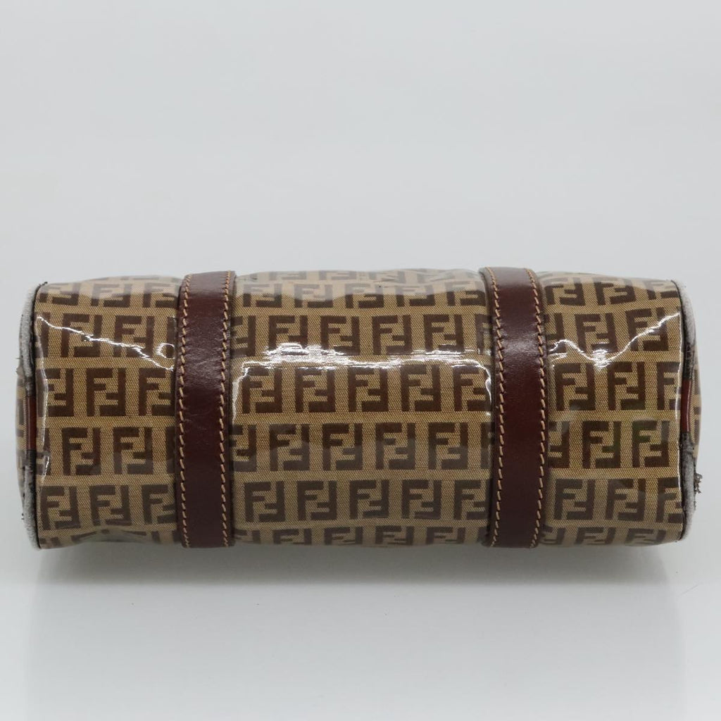 FENDI Zucchino Canvas Hand Bag Beige Gold 96946