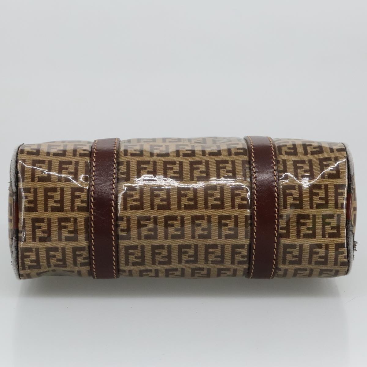 FENDI Zucchino Canvas Hand Bag Beige Gold 96946