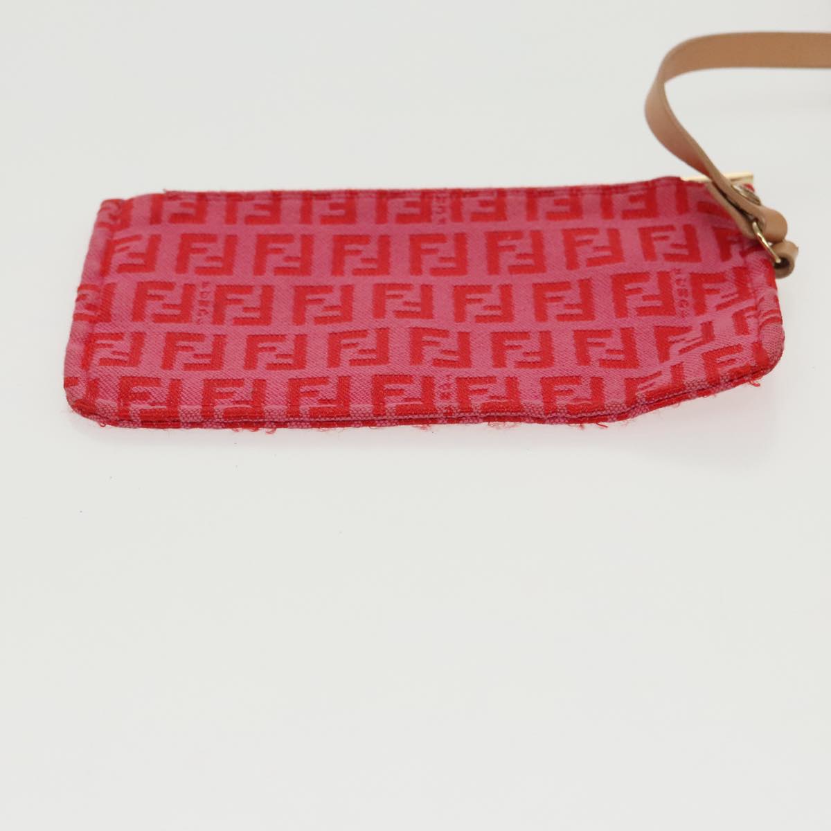 FENDI Zucchino Canvas Hand Bag Red Gold 96951
