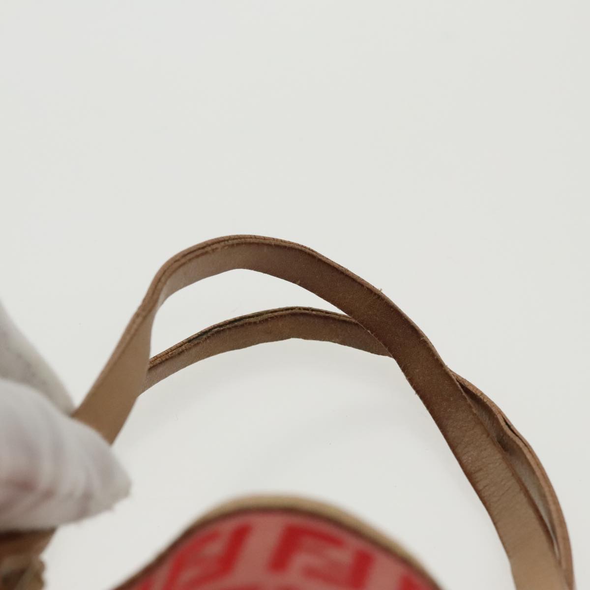 FENDI Zucchino Canvas Hand Bag Red Gold 96951