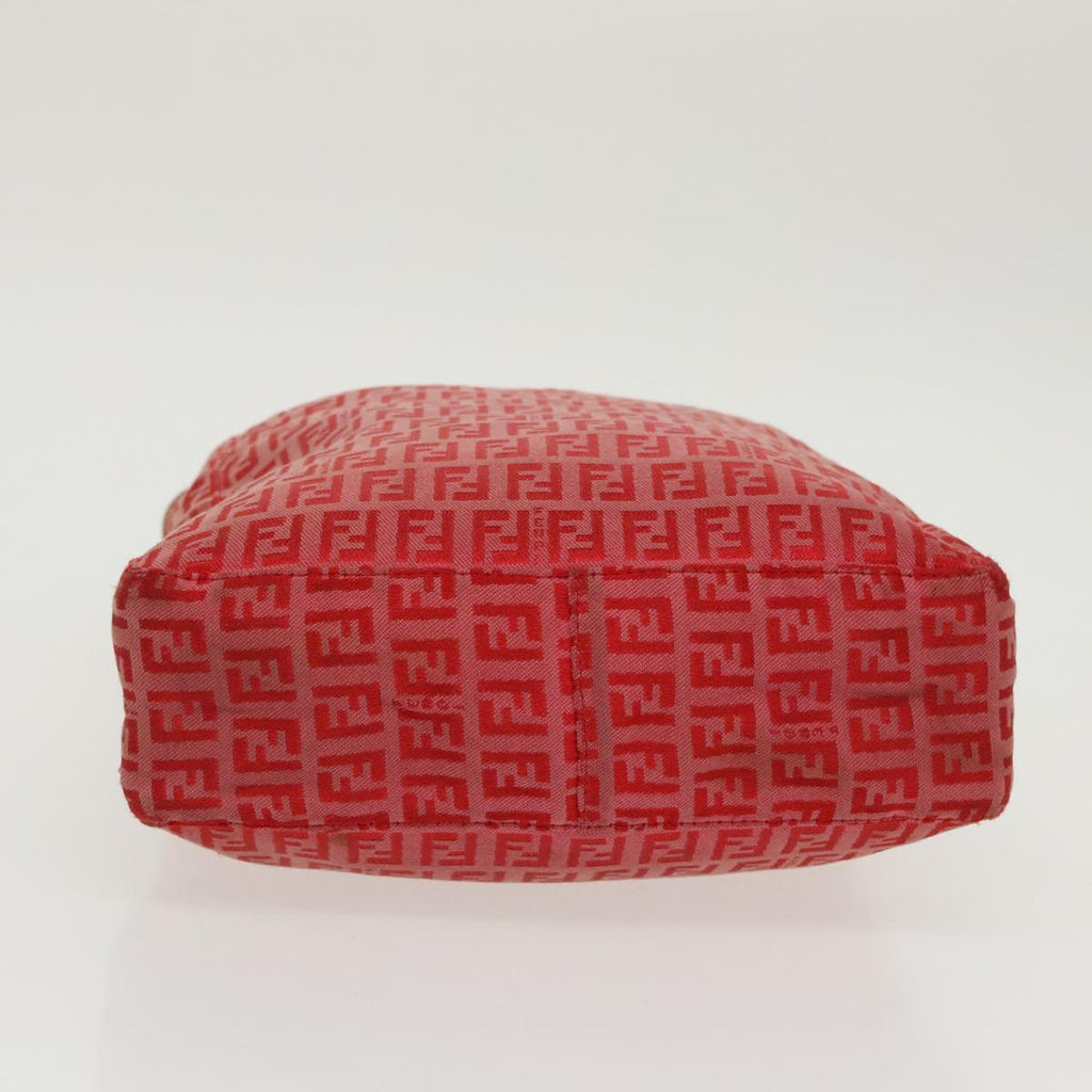 FENDI Zucchino Canvas Hand Bag Red Gold 96951