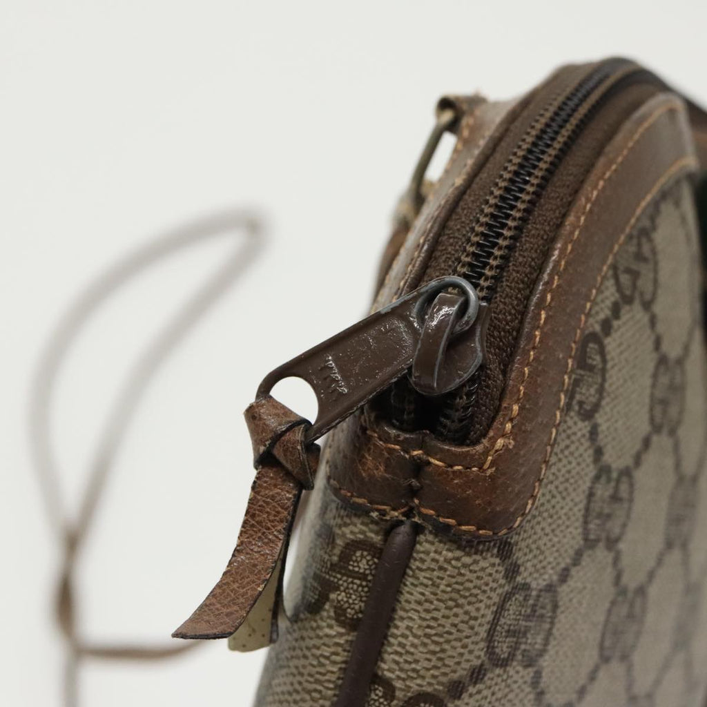 GUCCI GG Supreme Web Sherry Line Shoulder Bag PVC Beige 904 02 047 96969