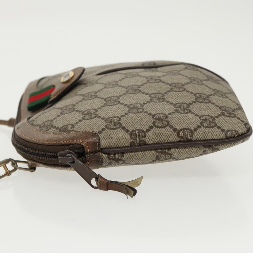 GUCCI GG Supreme Web Sherry Line Shoulder Bag PVC Beige 904 02 047 96969
