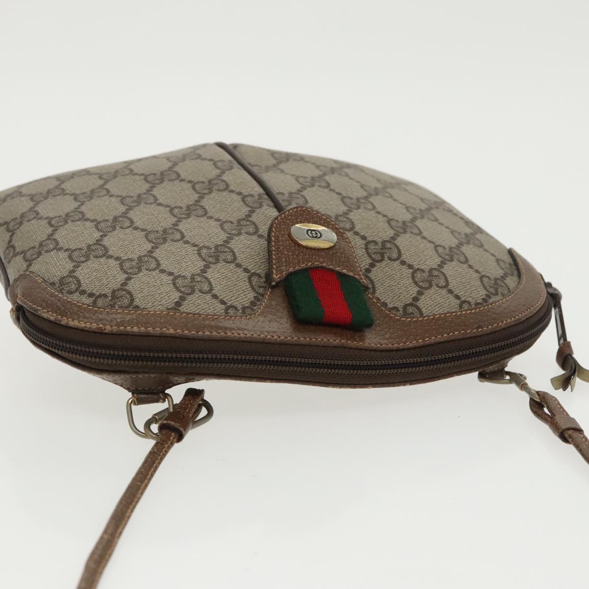 GUCCI GG Supreme Web Sherry Line Shoulder Bag PVC Beige 904 02 047 96969