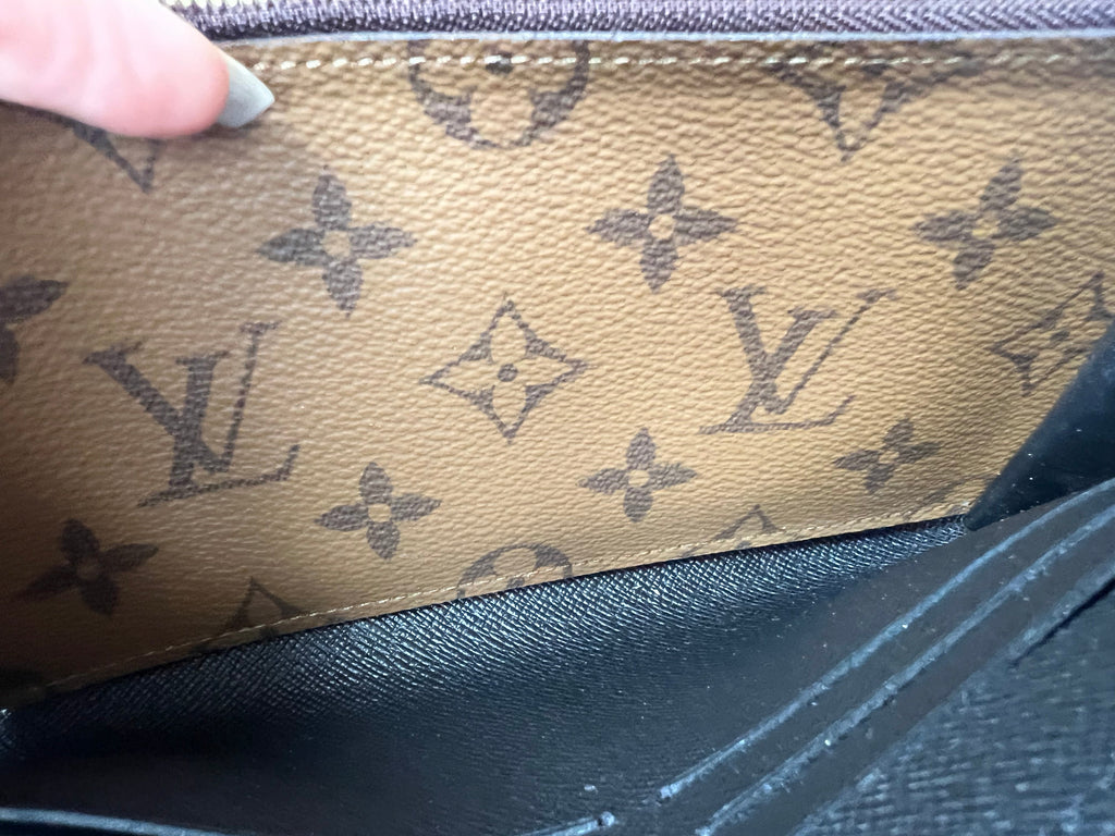 Louis Vuitton Sarah Wallet in reverse Monogram and Brown (RRP £550)