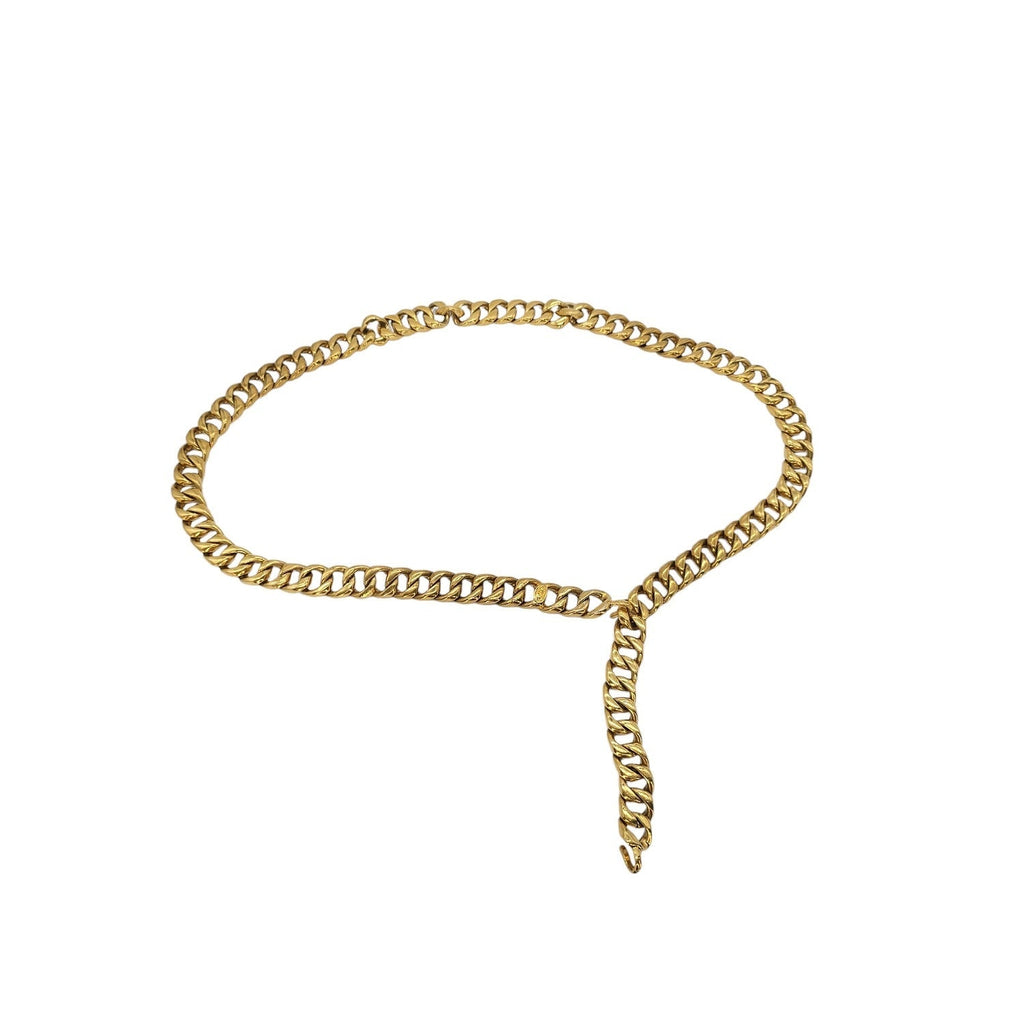 CHANEL Gold Tone Link Chain Belt