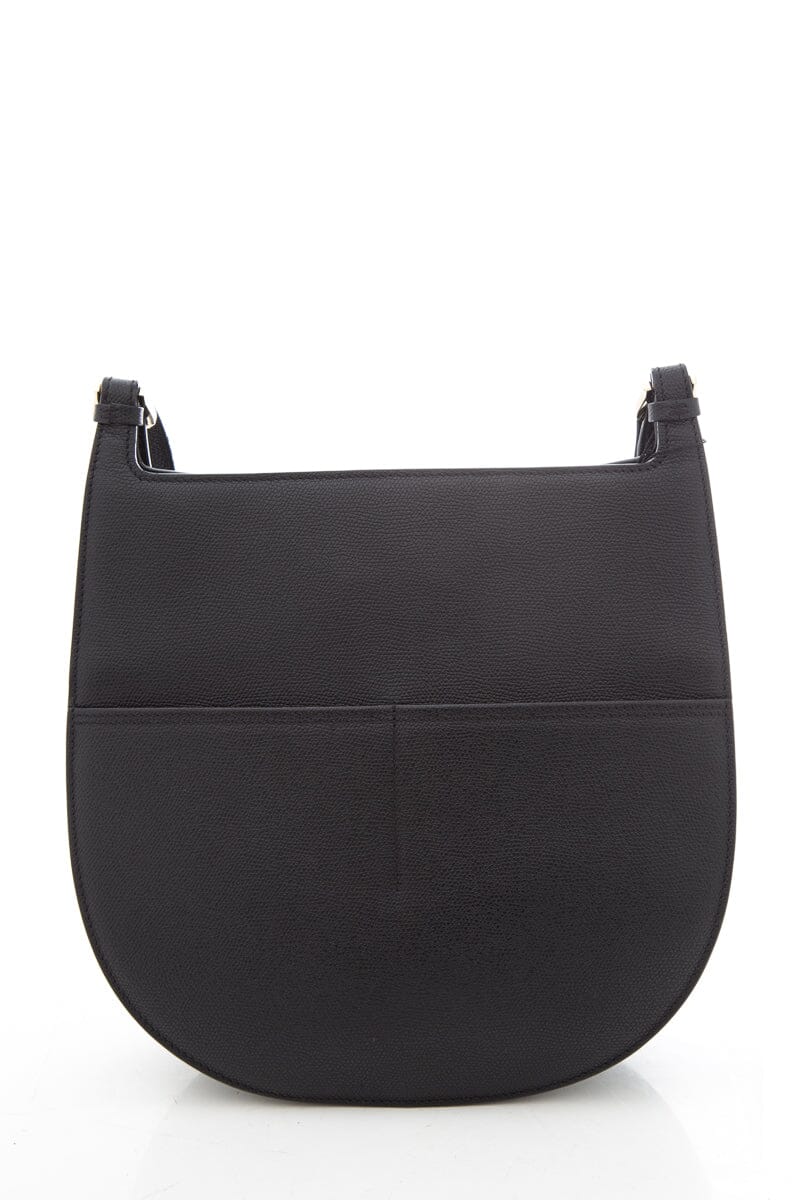 Valextra Black Weekend Medium Hobo Handbag