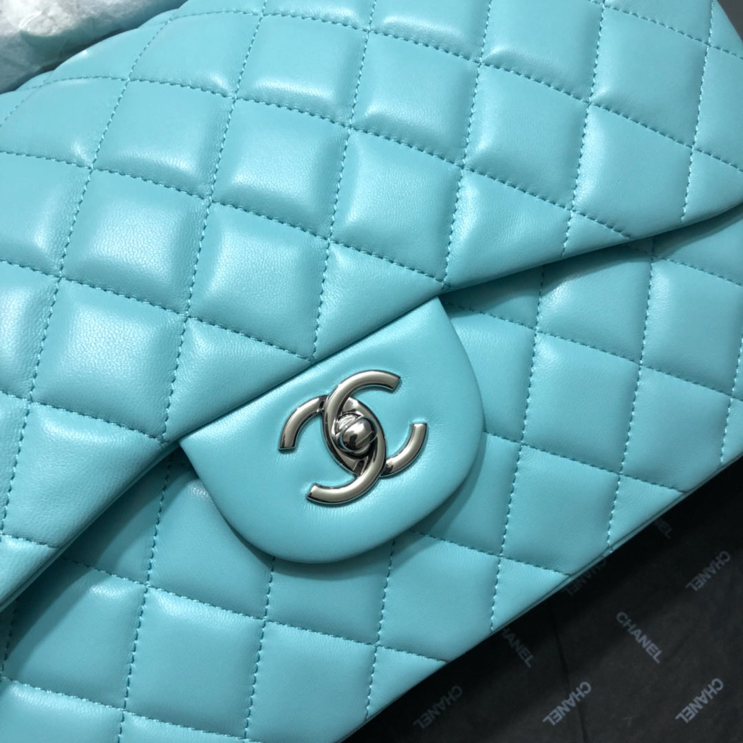 CHLLarge Classic Handbag Silver Hardware Blue For Women, Women’s Handbags, Shoulder Bags 11.8in/30cm