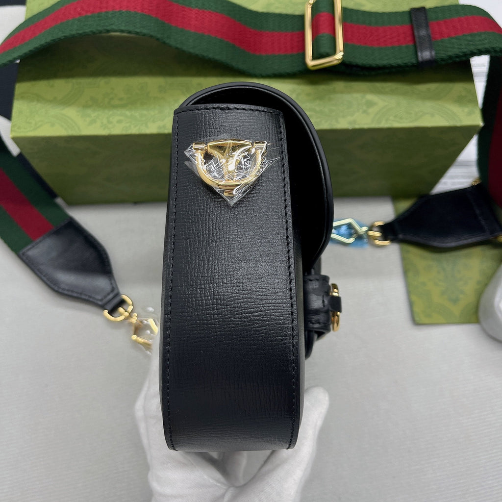 gg Horsebit 1955 Mini Bag Black For Women, Women’s Bags 8in/21cm gg 658574 18YSG 1060