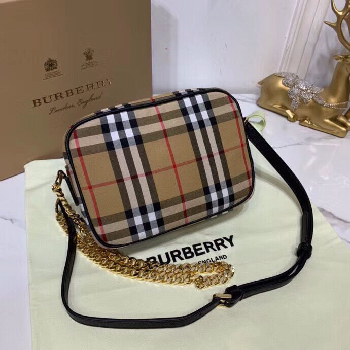 GLAMI Vintage Check Cotton Camera Bag Neutral For Women, WomenÃ¢â‚¬â„¢s Bags 7.7in/19.5cm