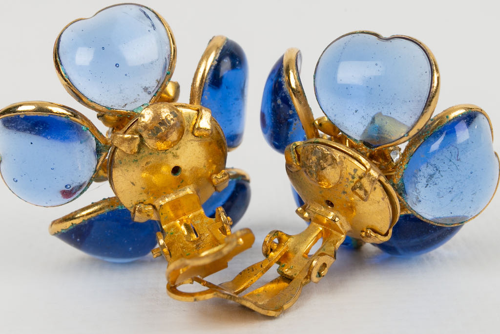 Boucles d'oreilles en pÃƒÆ’Ã‚Â¢te de verre Gripoix