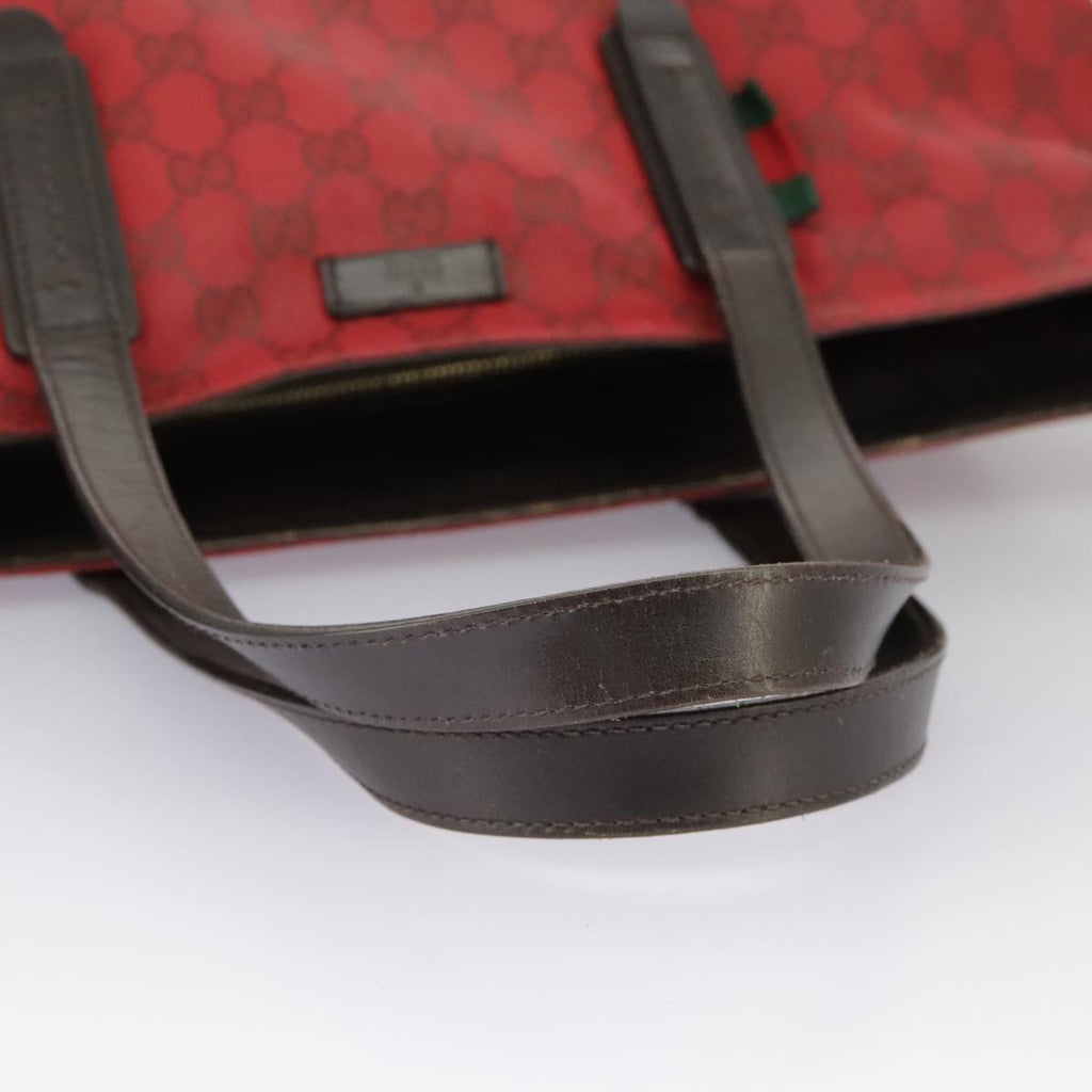 GUCCI GG Canvas Web Sherry Line Tote Bag Red Green gold 308928 97000