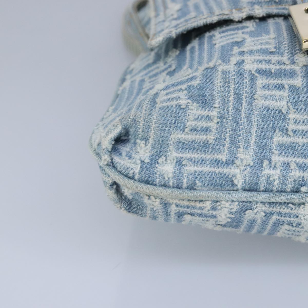 FENDI Zucca Canvas Shoulder Bag Denim Blue Gold 97001