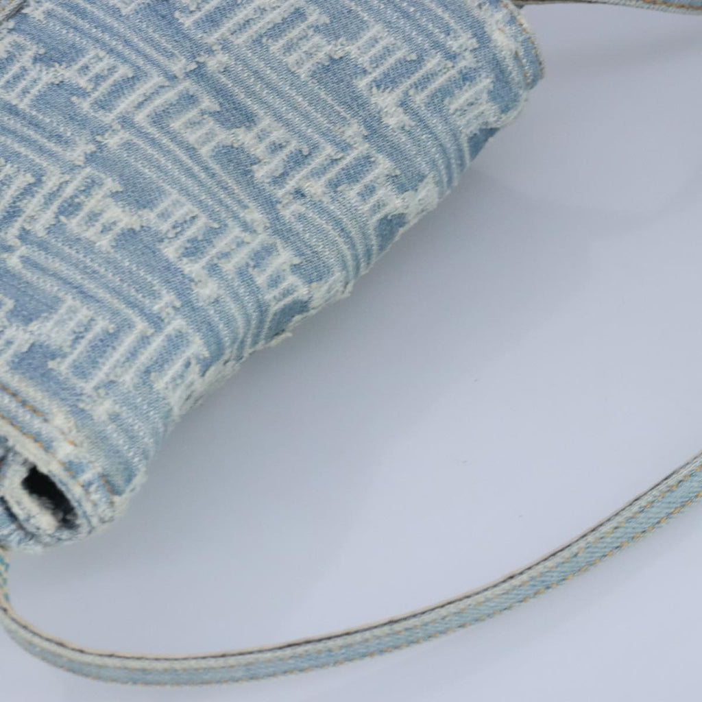 FENDI Zucca Canvas Shoulder Bag Denim Blue Gold 97001