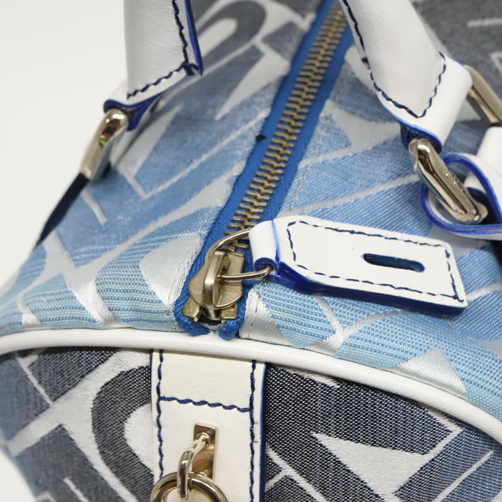 FENDI Zucca Canvas Hand Bag Blue Gold 97002A