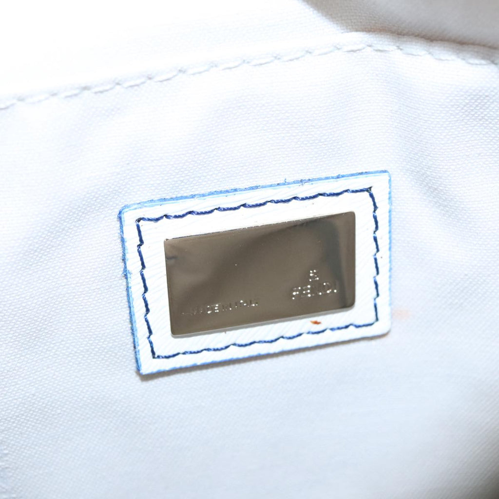 FENDI Zucca Canvas Hand Bag Blue Gold 97002A
