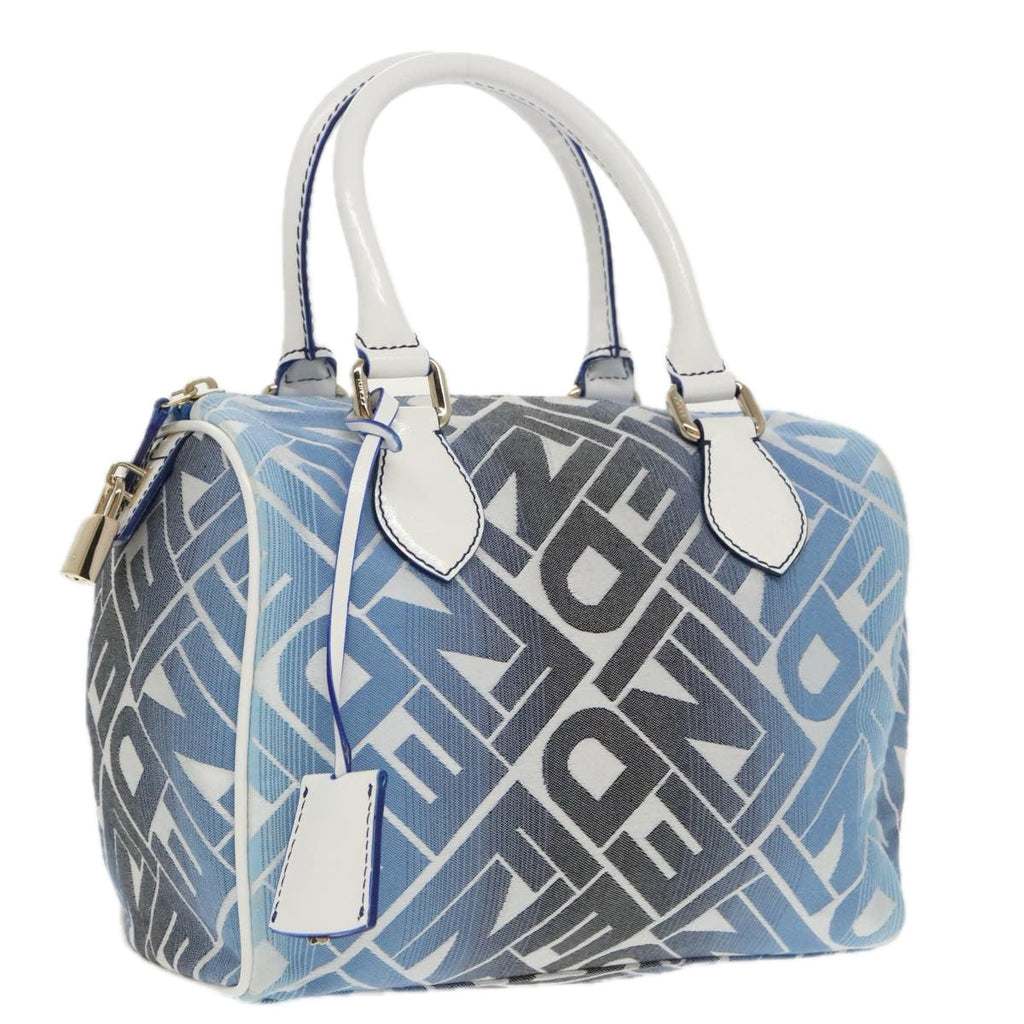 FENDI Zucca Canvas Hand Bag Blue Gold 97002A