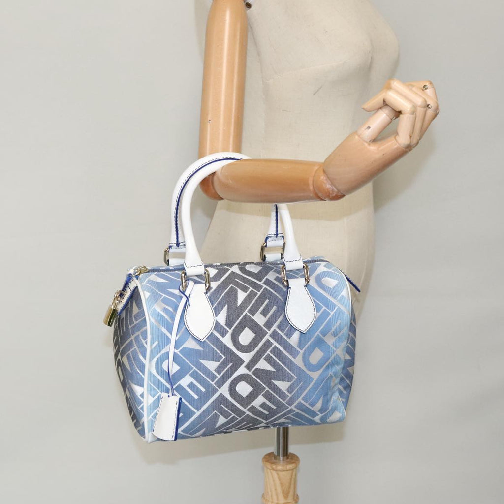 FENDI Zucca Canvas Hand Bag Blue Gold 97002A
