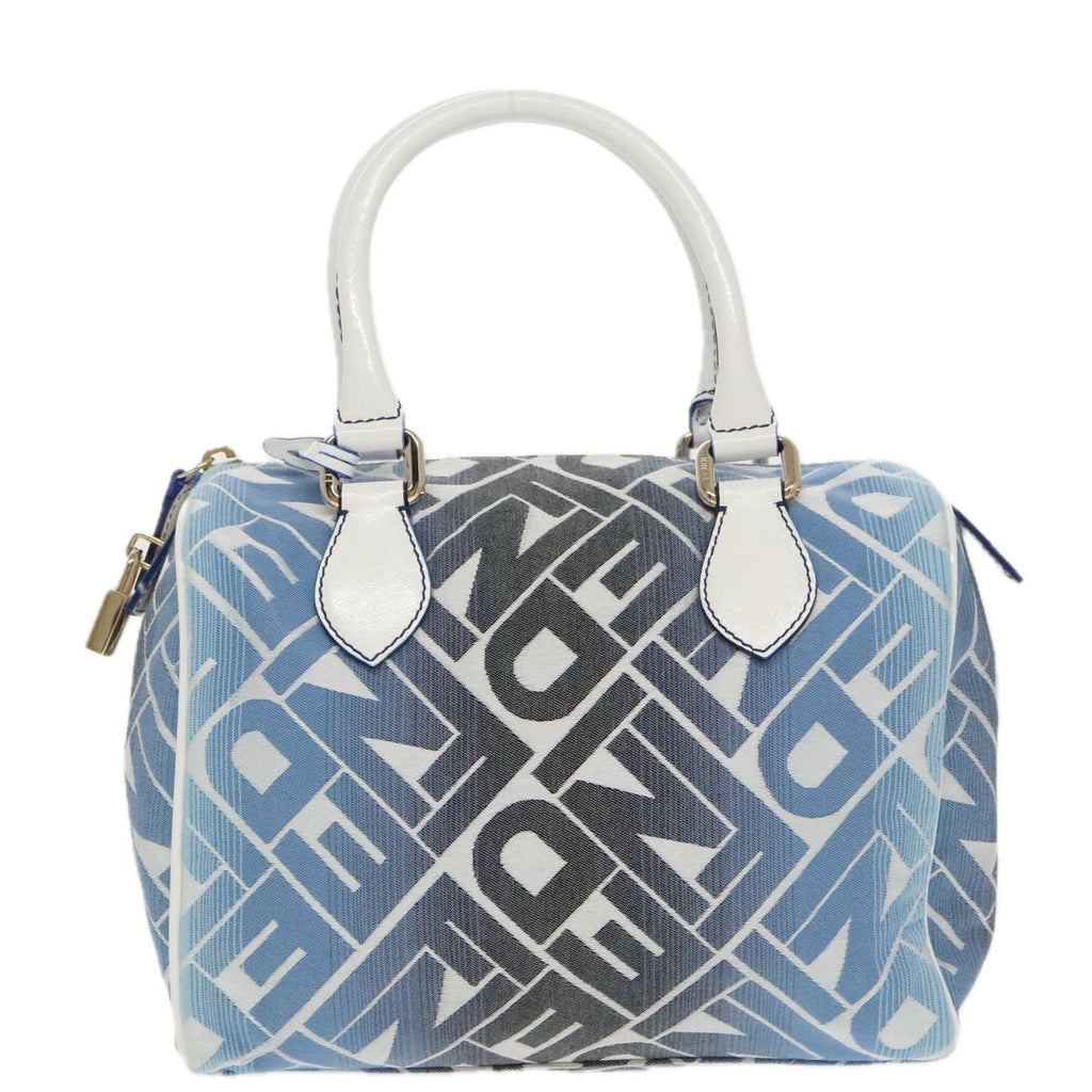 FENDI Zucca Canvas Hand Bag Blue Gold 97002A