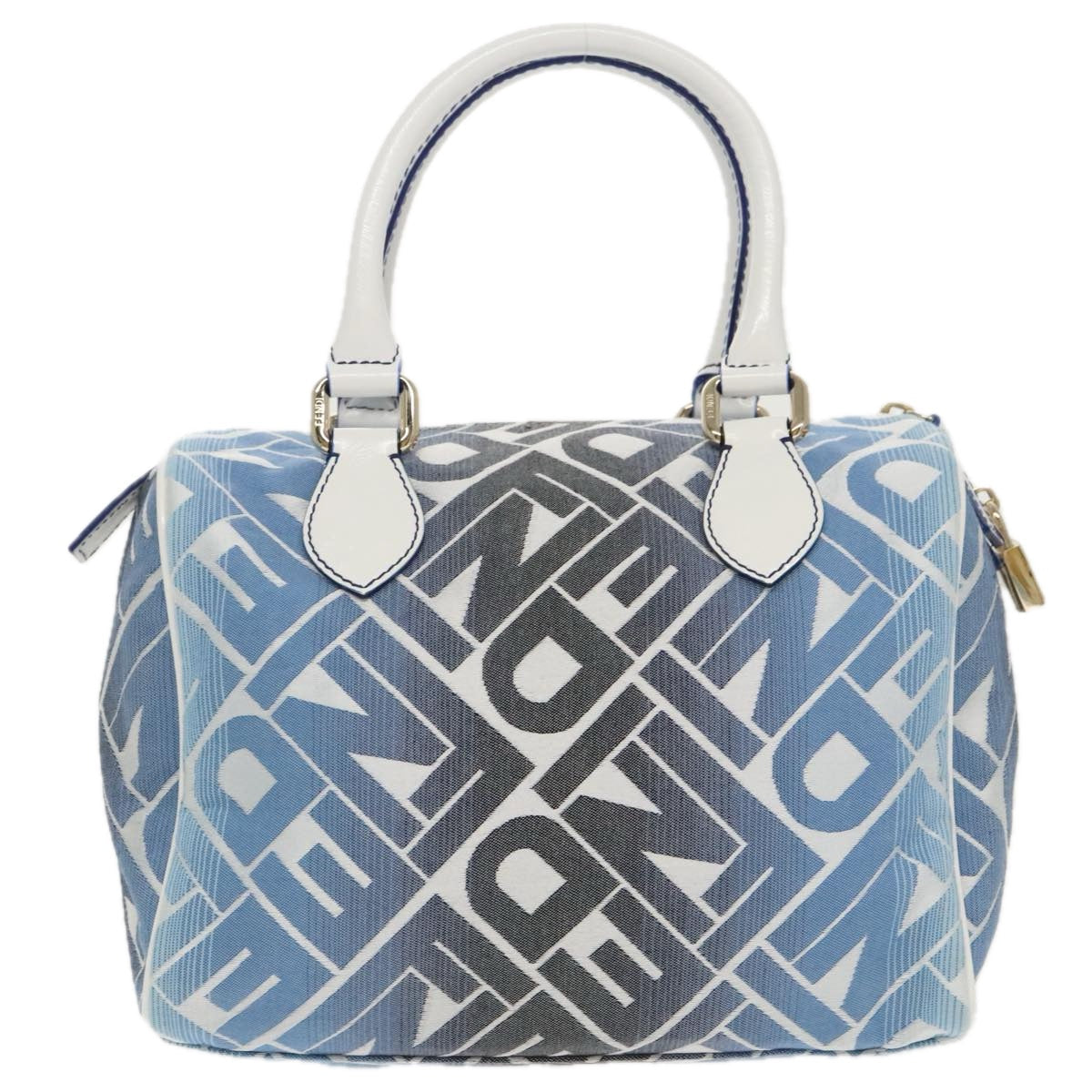 FENDI Zucca Canvas Hand Bag Blue Gold 97002A