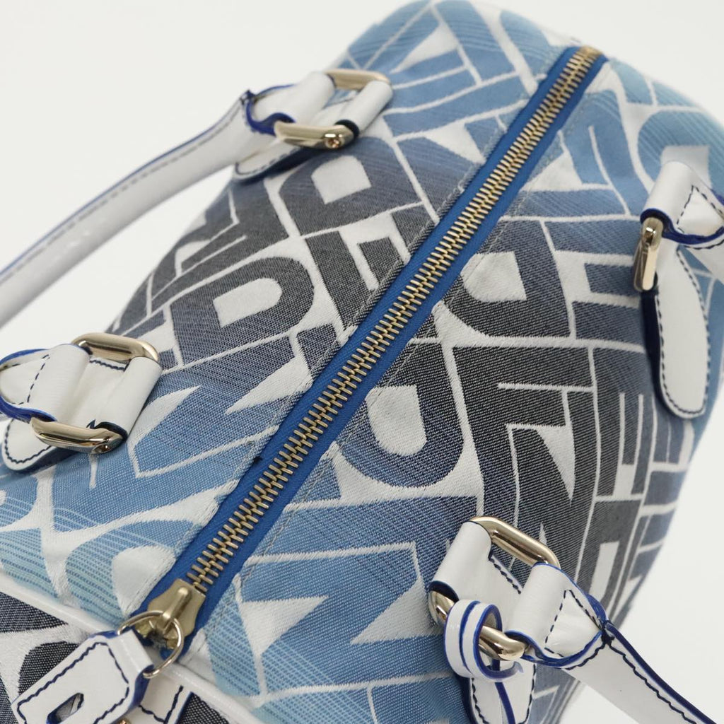 FENDI Zucca Canvas Hand Bag Blue Gold 97002A