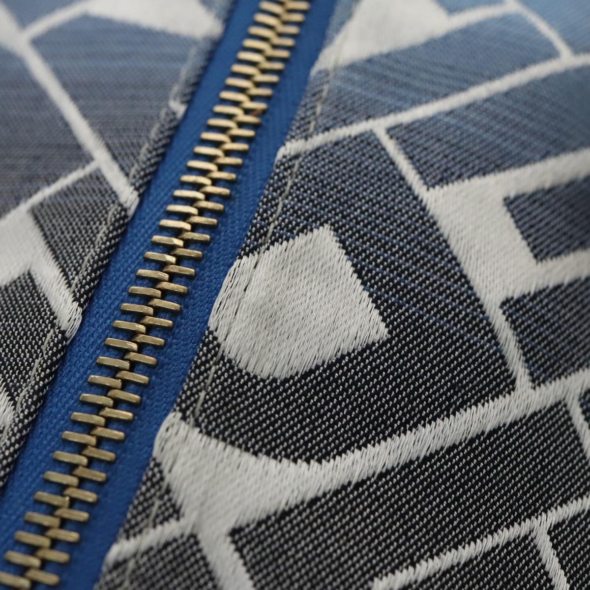 FENDI Zucca Canvas Hand Bag Blue Gold 97002A